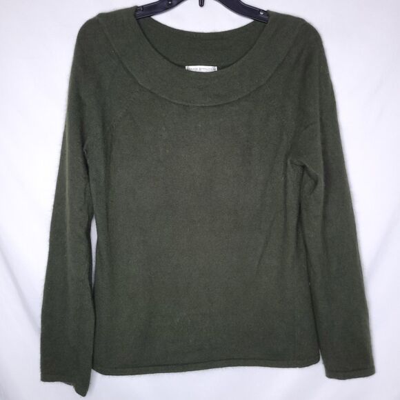Sarah Spencer Sweater Large Green Angora Rabbit Hair Lambswool - Picture 1 of 10